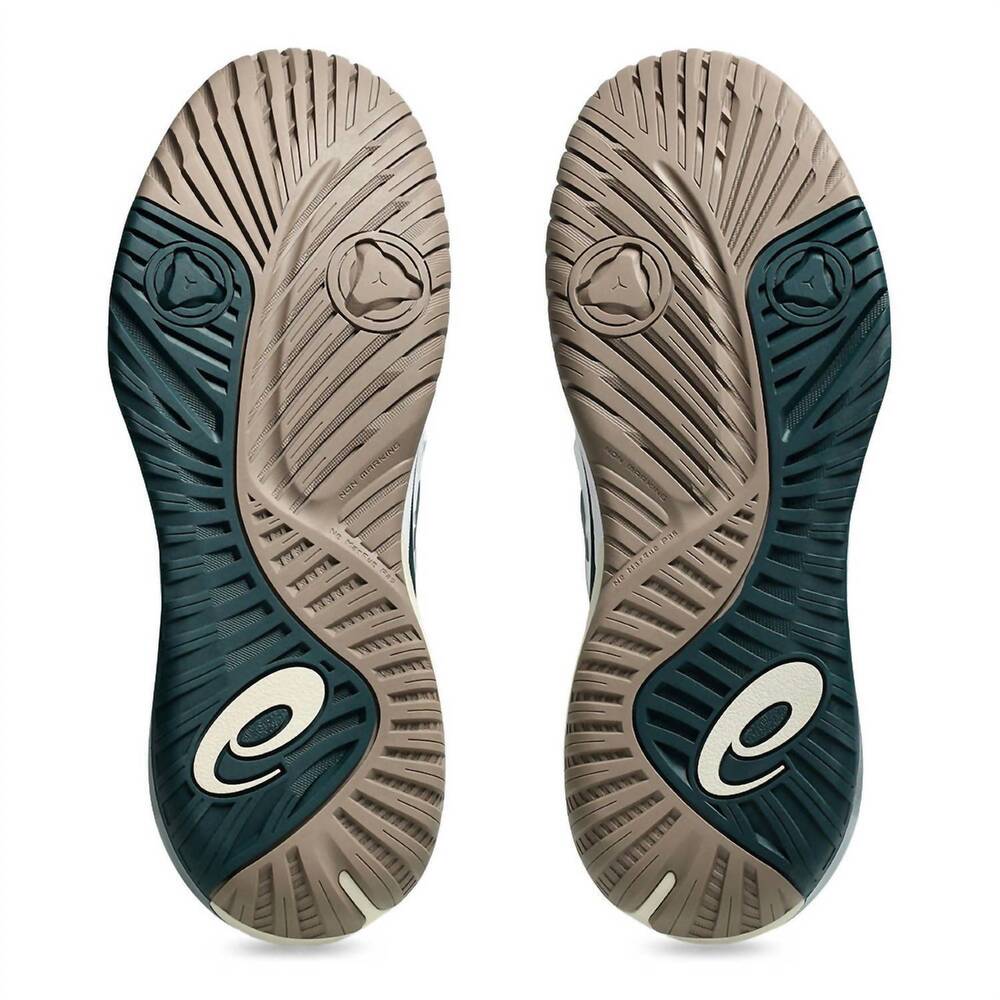 NEW ASICS men's gel-resolution x court shoe in white/saxon green - Picture 6 of 6